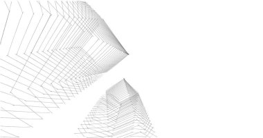 Mimari sanat konseptinde soyut çizgiler, minimum geometrik şekiller. 