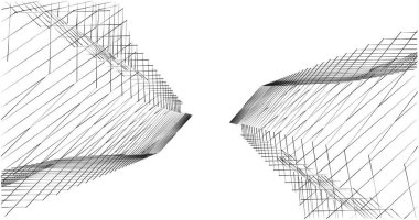 Mimari sanat konseptinde soyut çizgiler, minimum geometrik şekiller. 