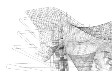Mimari sanat konseptinde soyut çizgiler, minimum geometrik şekiller. 