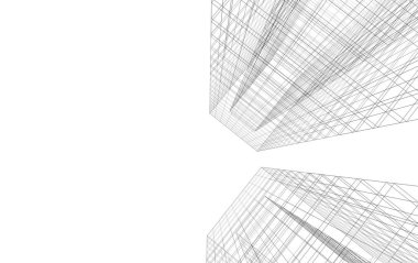 Mimari sanat konseptinde soyut çizgiler, minimum geometrik şekiller. 