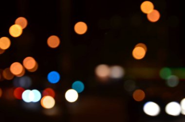 Bulanık soyut ışıklar gece şehrin arka planı