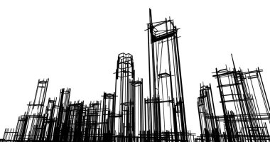 soyut mimari duvar kağıdı tasarımı, dijital konsept arkaplan