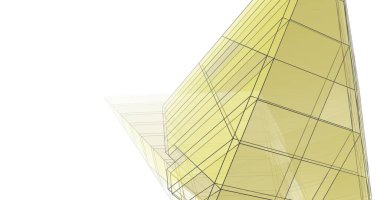 Mimari sanat konseptinde soyut çizgiler, minimum geometrik şekiller. 