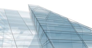 Mimari sanat konseptinde soyut çizgiler, minimum geometrik şekiller. 