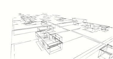soyut mimari duvar kağıdı tasarımı, dijital konsept arkaplan