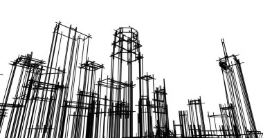 soyut mimari duvar kağıdı tasarımı, dijital konsept arkaplan