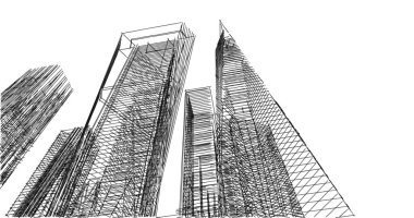 soyut mimari duvar kağıdı tasarımı, dijital konsept arkaplan