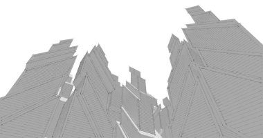 Mimari sanat konseptinde soyut çizgiler, minimum geometrik şekiller. 