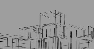 soyut mimari duvar kağıdı tasarımı, dijital konsept arkaplan
