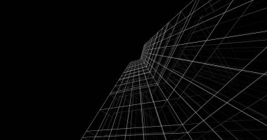 Mimari sanat konseptinde soyut çizgiler, minimum geometrik şekiller. 