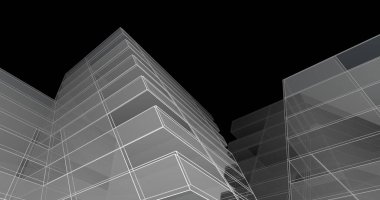 soyut mimari duvar kağıdı tasarımı, dijital konsept arkaplan