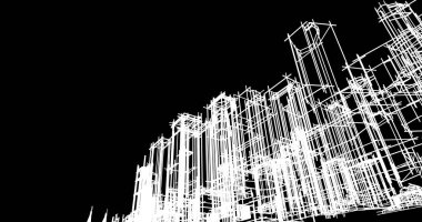 soyut mimari duvar kağıdı tasarımı, dijital konsept arkaplan