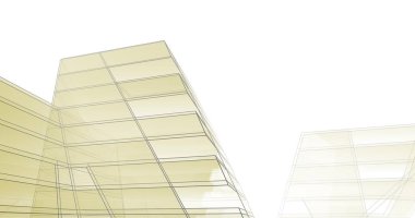 Mimari sanat konseptinde soyut çizgiler, minimum geometrik şekiller. 