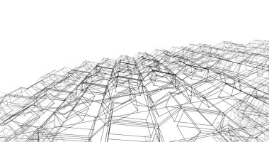 Mimari sanat konseptinde soyut çizgiler, minimum geometrik şekiller. 