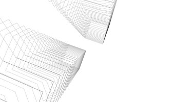 Mimari sanat konseptinde soyut çizgiler, minimum geometrik şekiller. 