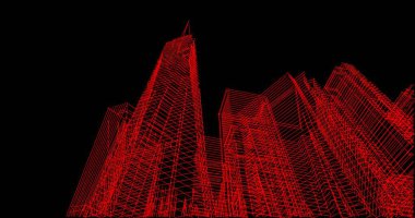 Mimari sanat konseptinde soyut çizgiler, minimum geometrik şekiller. 