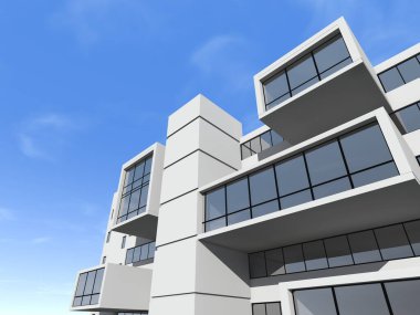 mimari sanat konsepti, minimum geometrik şekiller. 