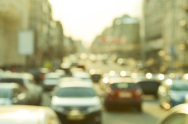 Bulanık şehir. Renkli soyut arkaplan