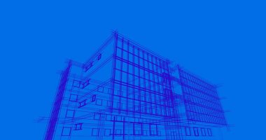 Mimari sanat konseptinde soyut çizgiler, minimum geometrik şekiller. 