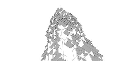 soyut mimari duvar kağıdı tasarımı, dijital konsept arkaplan