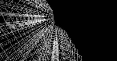 soyut mimari duvar kağıdı tasarımı, dijital konsept arkaplan