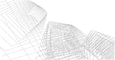 Mimari sanat konseptinde soyut çizgiler, minimum geometrik şekiller. 