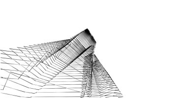 Mimari sanat konseptinde soyut çizgiler, minimum geometrik şekiller. 