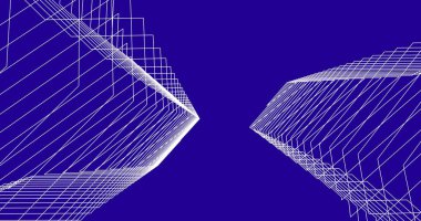 Mimari sanat konseptinde soyut çizgiler, minimum geometrik şekiller. 