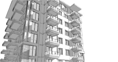 soyut mimari duvar kağıdı tasarımı, dijital konsept arkaplan