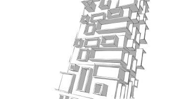 soyut mimari duvar kağıdı tasarımı, dijital konsept arkaplan
