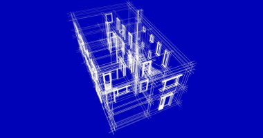 Mimari sanat konseptinde soyut çizgiler, minimum geometrik şekiller. 