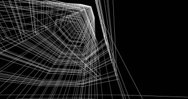 Mimari sanat konseptinde soyut çizgiler, minimum geometrik şekiller. 