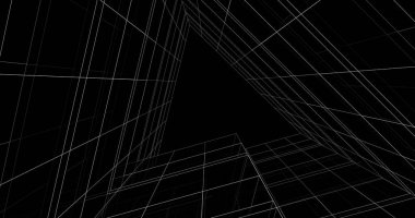 Mimari sanat konseptinde soyut çizgiler, minimum geometrik şekiller. 