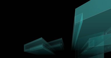 minimal çizim sanatı, geometrik mimari binalar tasarımı