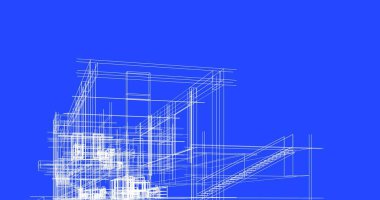 Mimari sanat konseptinde soyut çizgiler, minimum geometrik şekiller. 
