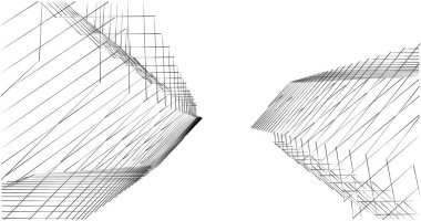 Mimari sanat konseptinde soyut çizgiler, minimum geometrik şekiller. 