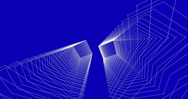 Mimari sanat konseptinde soyut çizgiler, minimum geometrik şekiller. 