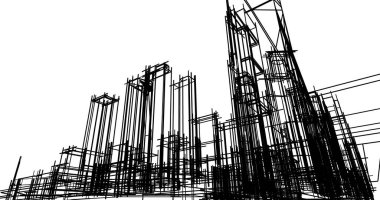 soyut mimari duvar kağıdı tasarımı, dijital konsept arkaplan