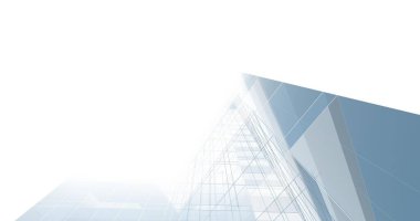 Arkaplanda mimari bina 3d illüstrasyon