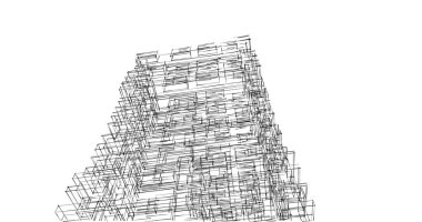 Mimari sanat konseptinde soyut çizgiler, minimum geometrik şekiller. 