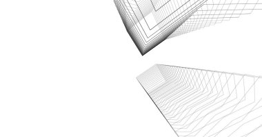 Mimari sanat konseptinde soyut çizgiler, minimum geometrik şekiller. 