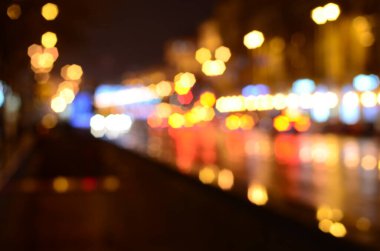 Bulanık soyut ışıklar gece şehrin arka planı