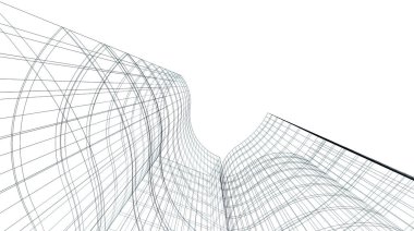 Mimari sanat konseptinde soyut çizgiler, minimum geometrik şekiller. 