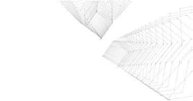 Mimari sanat konseptinde soyut çizgiler, minimum geometrik şekiller. 