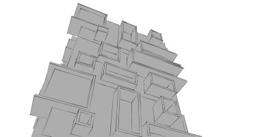 soyut mimari duvar kağıdı tasarımı, dijital konsept arkaplan