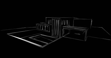 soyut mimari duvar kağıdı tasarımı, dijital konsept arkaplan