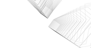 Mimari sanat konseptinde soyut çizgiler, minimum geometrik şekiller. 