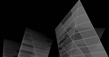 Mimari sanat konseptinde soyut çizgiler, minimum geometrik şekiller. 