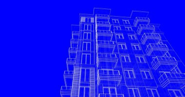 soyut mimari duvar kağıdı tasarımı, dijital konsept arkaplan