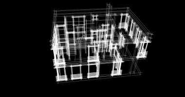 Mimari sanat konseptinde soyut çizgiler, minimum geometrik şekiller. 